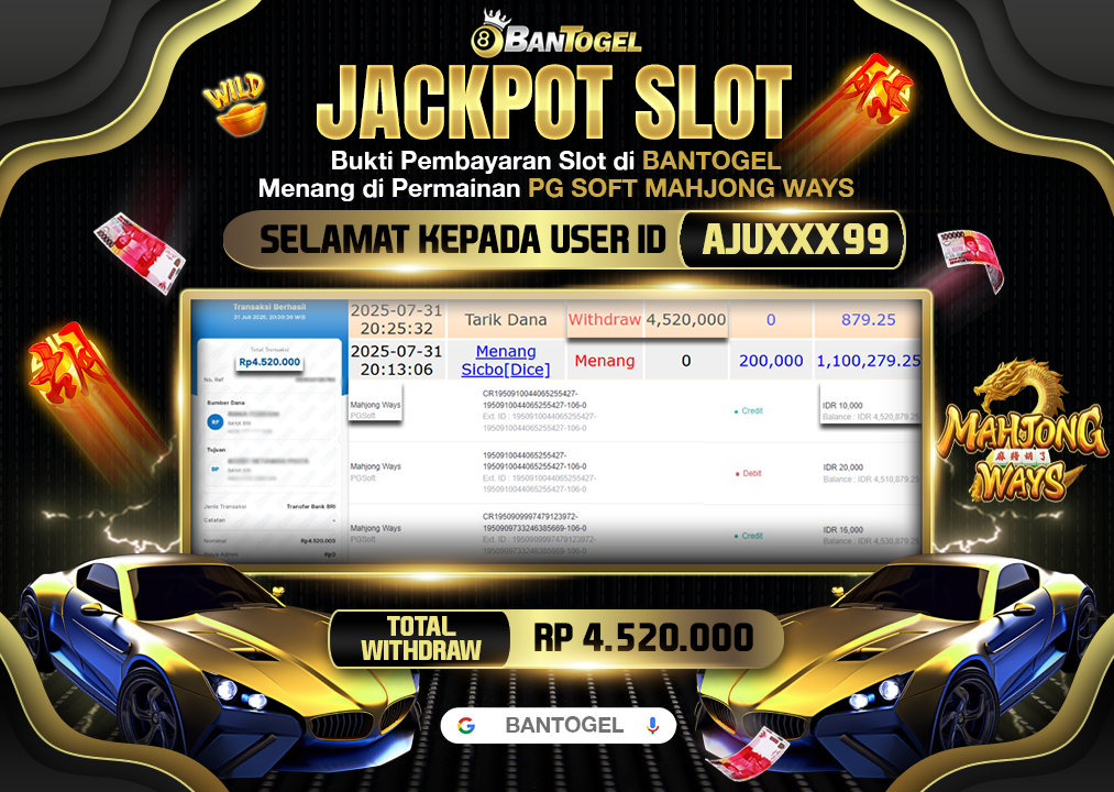 BUKTI JACKPOT LUNAS BANTOGEL