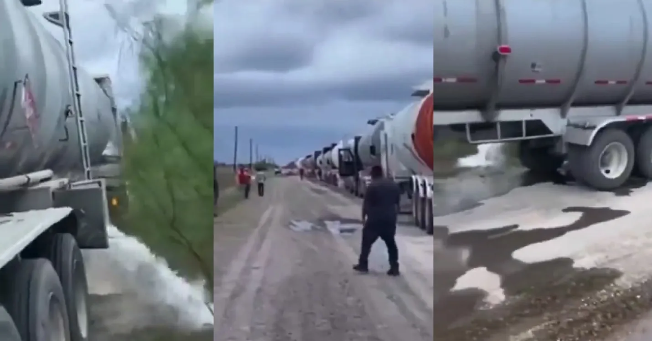 Grupo Escorpión, vacía 14 pipas de gasolina en carretera de Tamaulipas: video