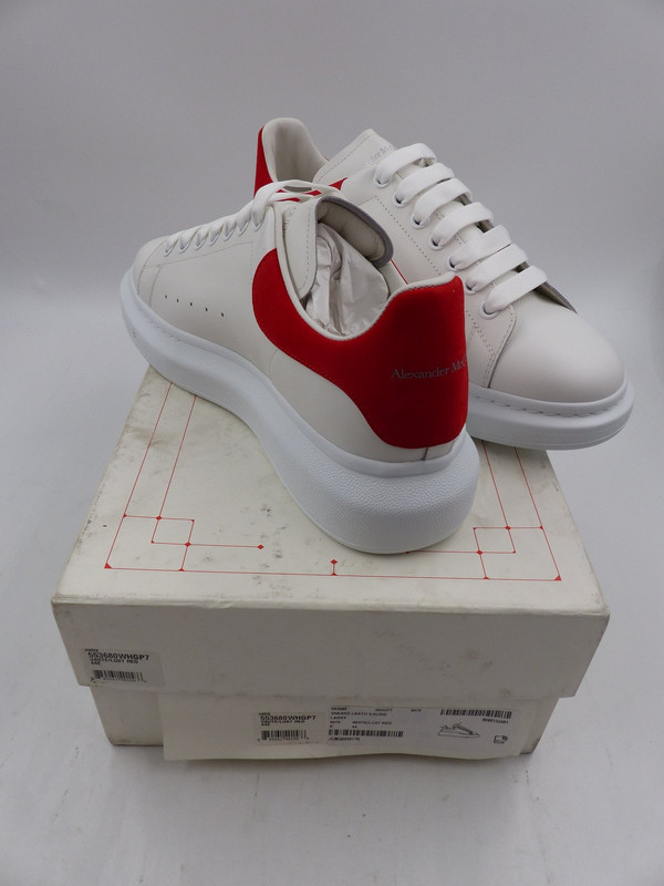 ALEXANDER MCQUEEN OVERSIZED LEATHER SNEAKERS WHITE/RED MEN ALEXANDER MCQUEEN OVERSIZED LEATHER SNEAKERS WHITE/RED MEN