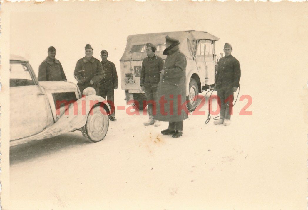 Foto, Wehrmacht, Kübel im Wintertarn, Russland