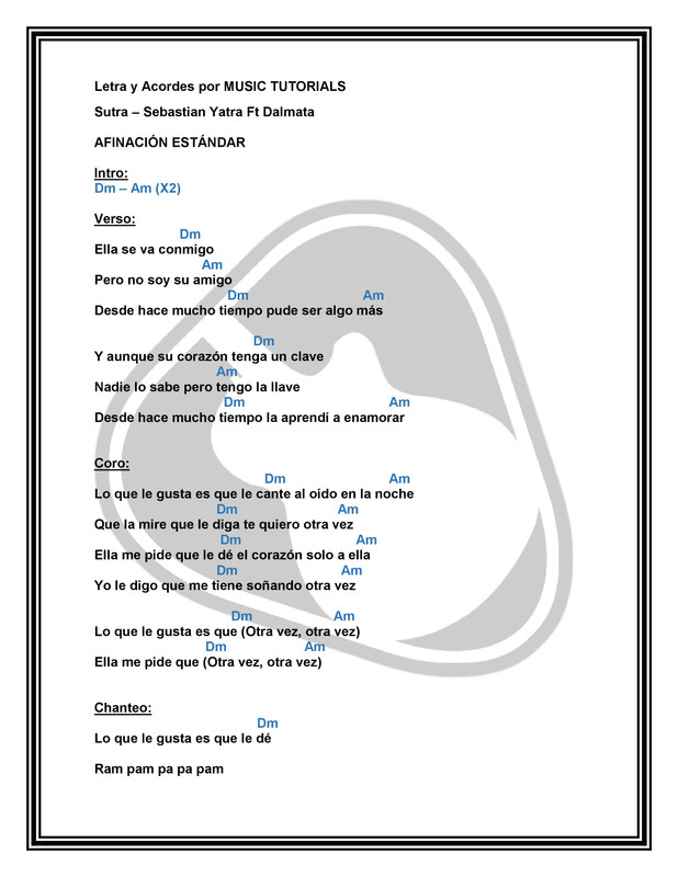 Cómo tocar Sutra de Sebastián Yatra Ft Dalmata en Guitarra | Tutorial + PDF  GRATIS ⋆ Music Tutorials