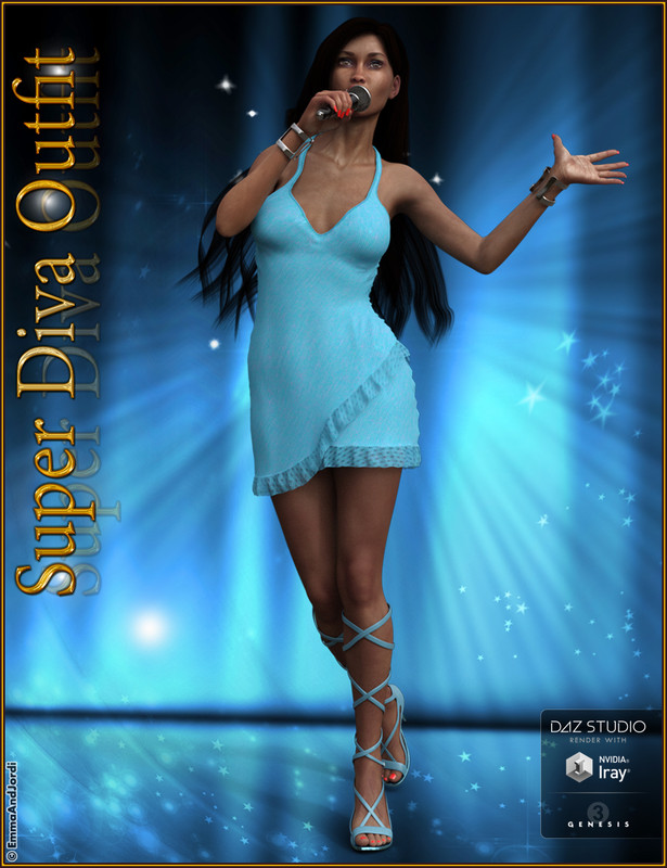 Super Diva Outfit And Accessories (Converted From G3F) For Genesis 8 Female(S)