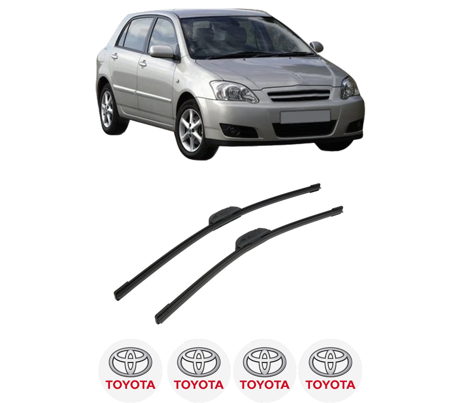 Set stergatoare auto TOYOTA COROLLA (_E12_) din 2001-2007, pentru parbriz auto, 2 bucati, Bosch Aerotwin Retrofit, din cauciuc siliconat rezistent, 4 Stickere Auto TOYOTA