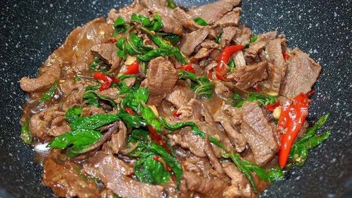 បាយ+ឆាក្ដៅសាច់គោ