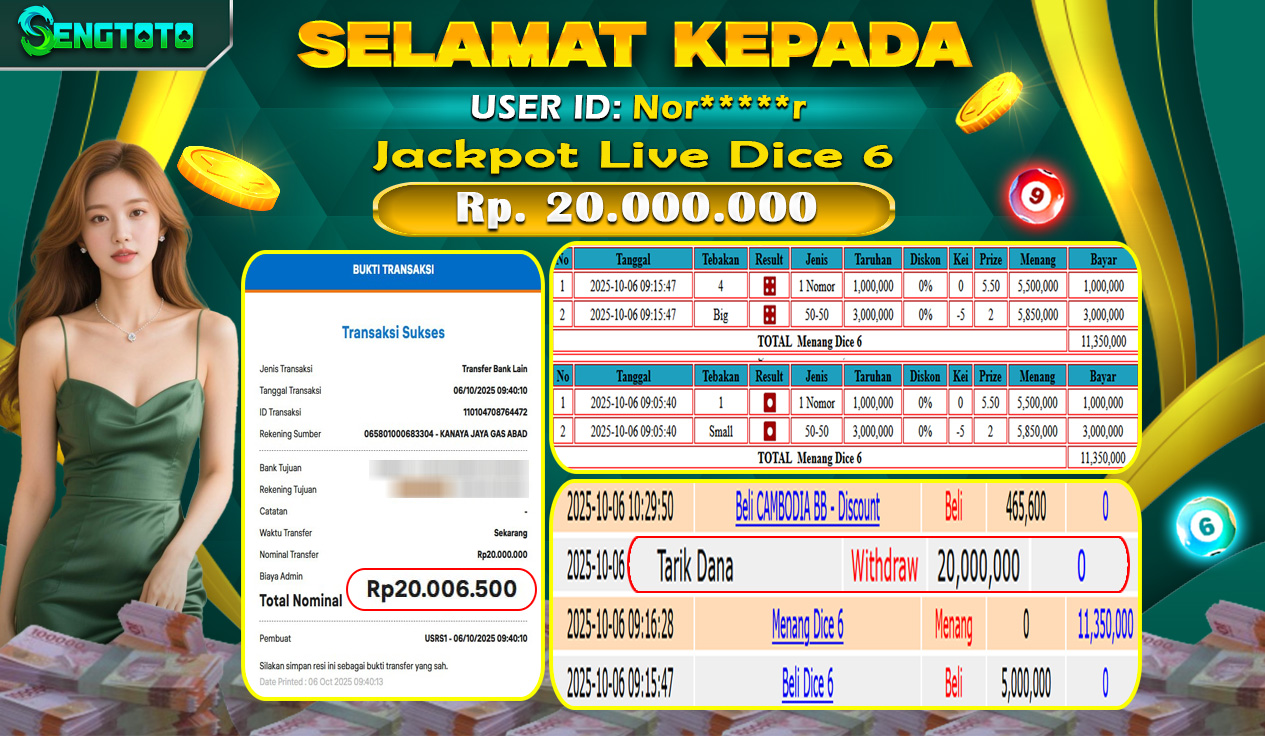 BUKTI PEMBAYARAN LIVE DICE 6