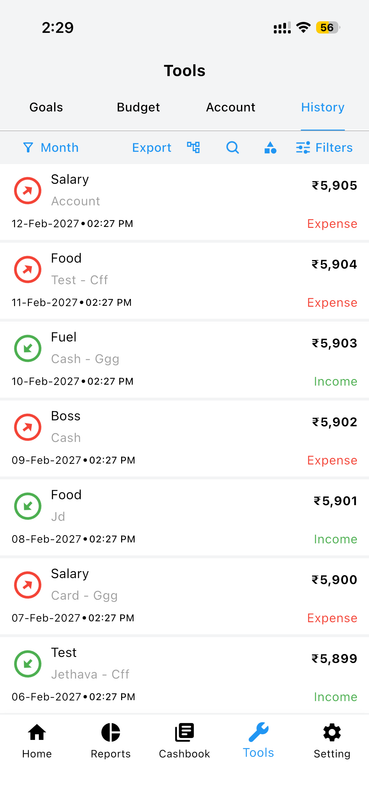 Complete Transaction History