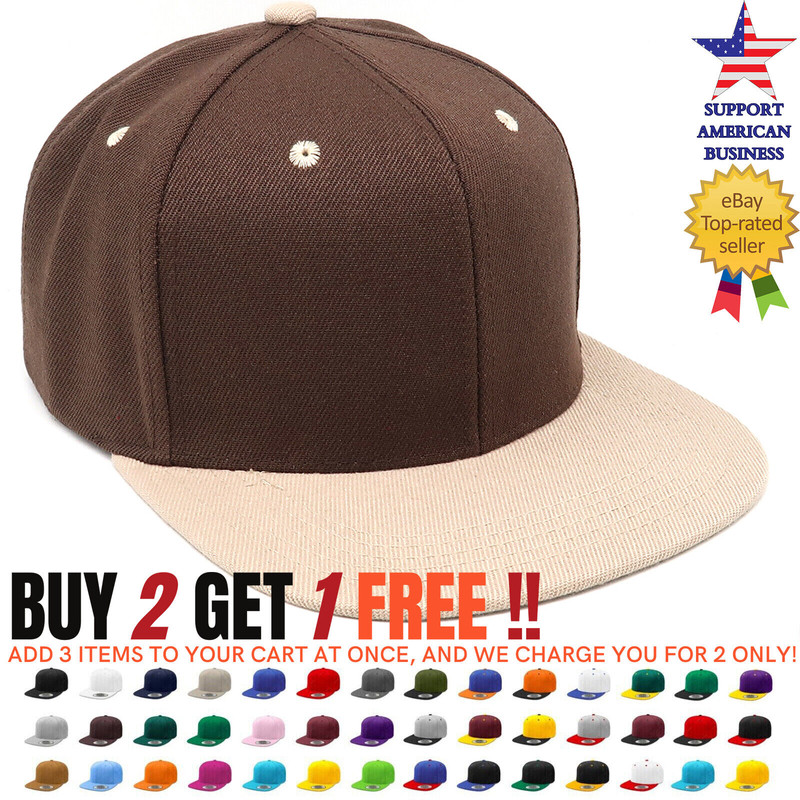 snapback hat flat brim solid cap