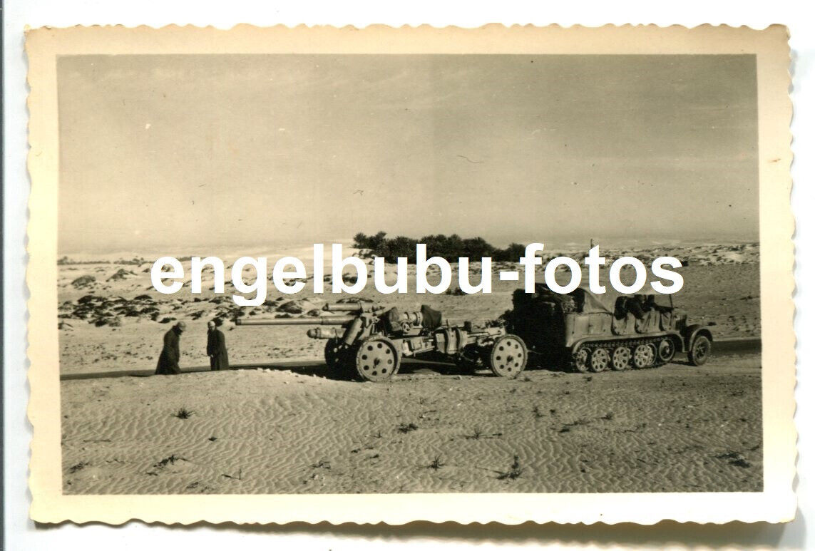 FOTO - Wehrmacht Afrika Heer combat - FAHRZEUG SdKfz m. schwerer Pak -Geschütz