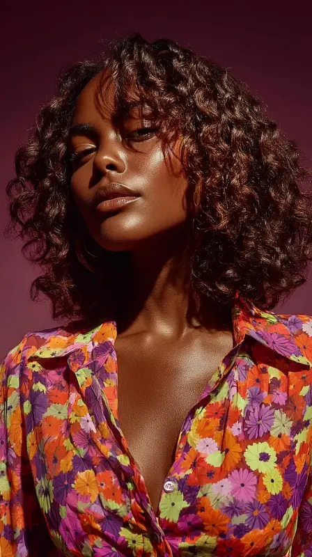 Flourishing Curl Fantasy - black women side part
