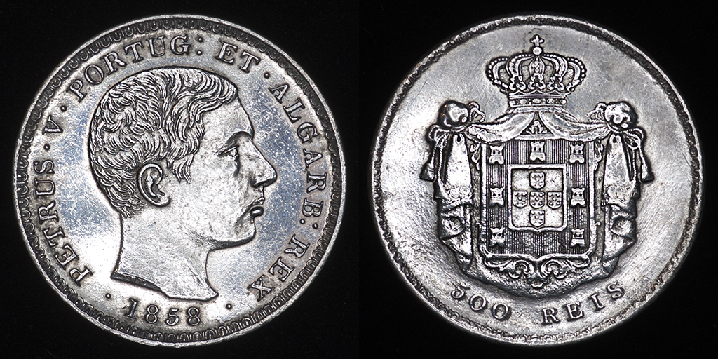 Las monedas de plata portuguesas de 100 y  500 reis (1836-1910) PAS6751