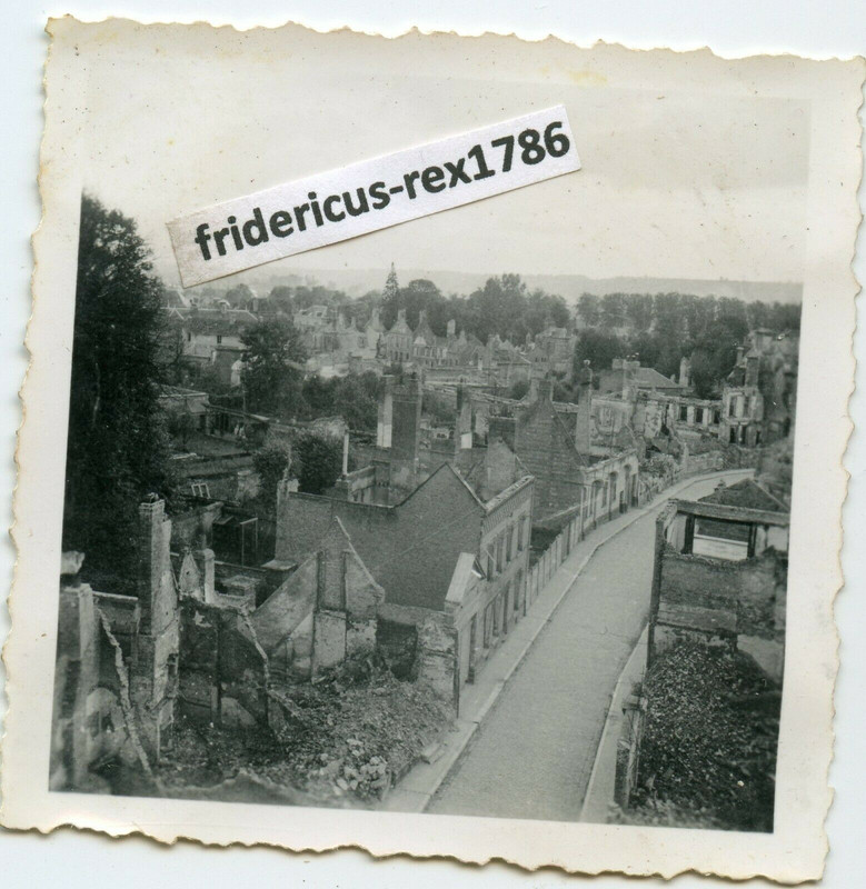 8 Fotos LW 1940 bei Sens Frankreich zerstörte Stadt Dörfer Gemeinde Ruinen2