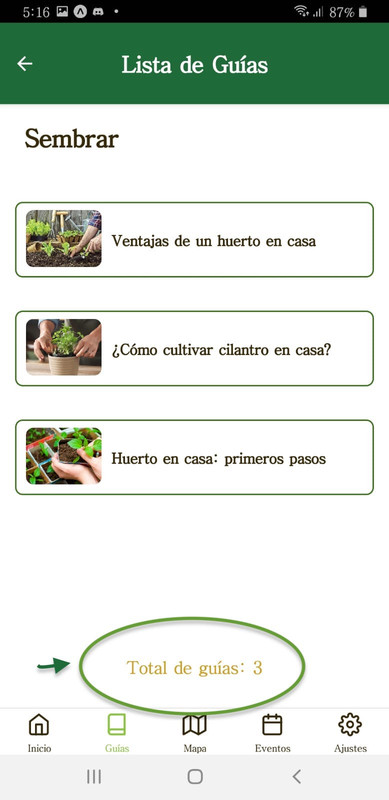 Total de guías