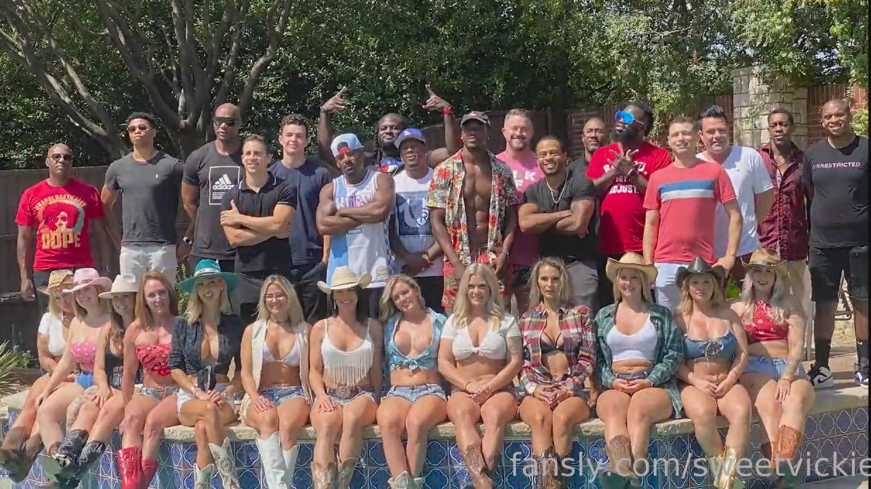 OnlyFans SweetVickie HotWifeTour_ Dallas Orgy - ''Cowgirl Orgy'' Living Room