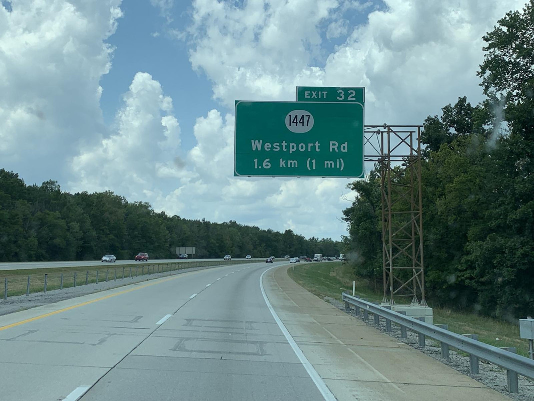 Recently installed metric signage on US Interstate 