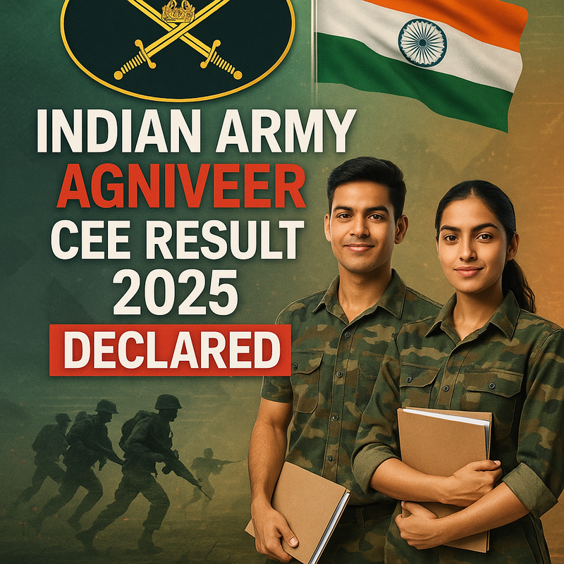 Young candidates checking Indian Army Agniveer CEE Result 2025 on laptop