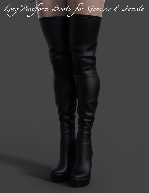 Long Platform Boots for Genesis 8 Female Long Platform Boots for Genesis 8 Female