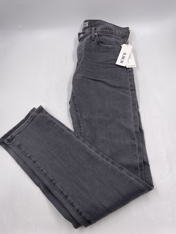 S.M.N DARK GREY FINN TAPERED SLIM  JEANS MENS 30 M102-STM