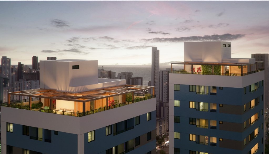 Rooftop com vista panorâmica do Flow Boa Viagem em Recife
