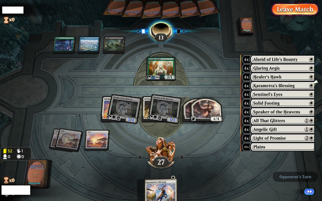 T3 With Lethal Power Already on Board, hexproof indestructible in hand and a mana untapped to cast it!