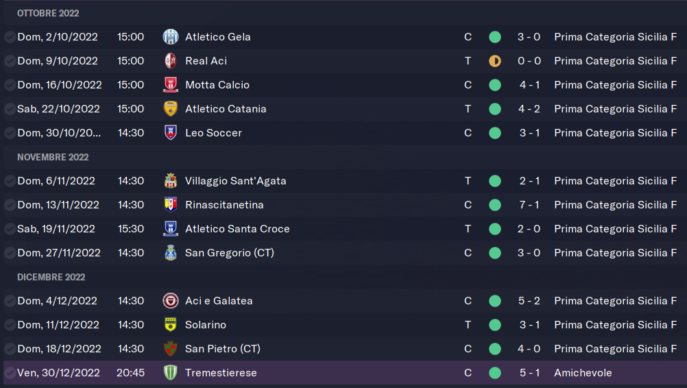 calendario andata