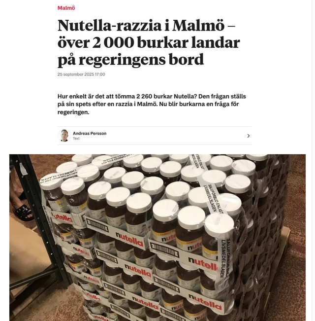 Nutella-Gläser in Malmö