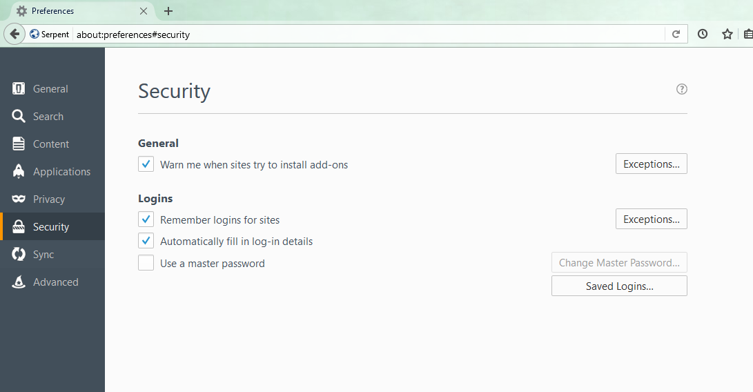 SE Сохранение паролей