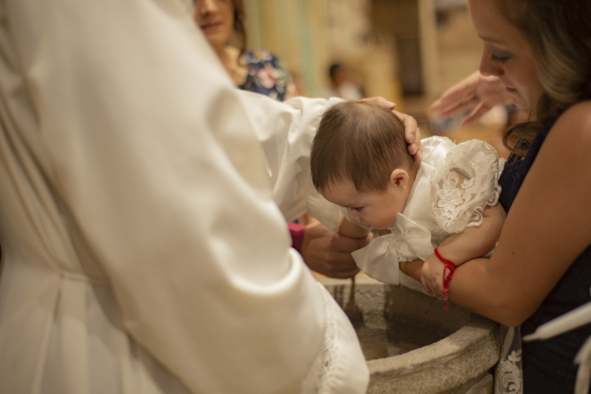 A baby being baptized
