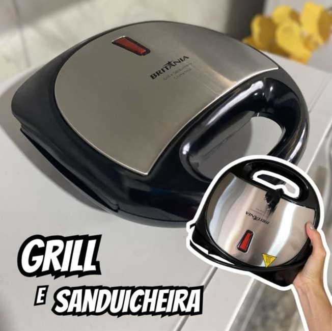 Grill E Sanduicheira Britânia Crome Inox 750w 220V