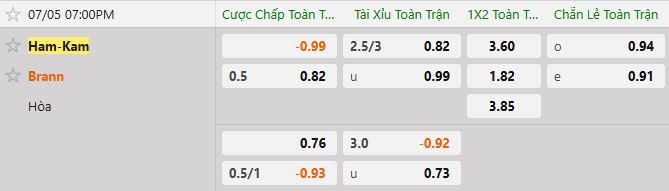 Soi kèo tài xỉu cả trận HamKam vs Brann