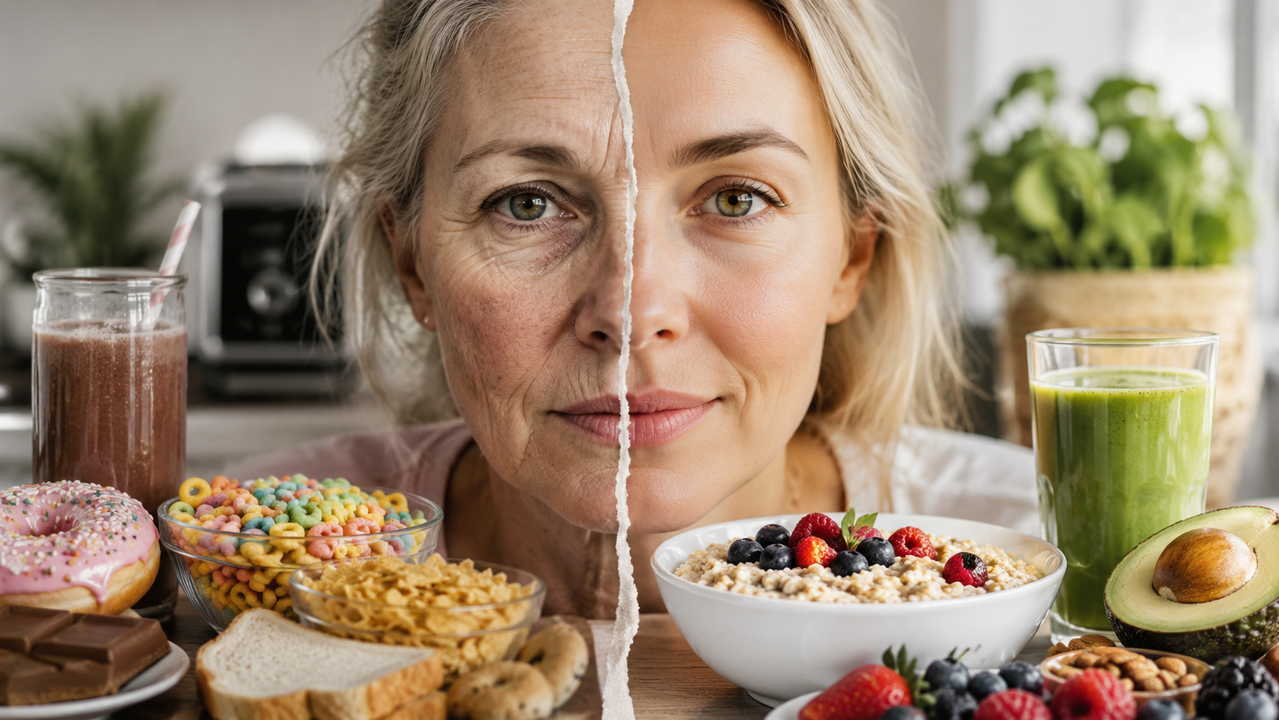 Desayuno saludable vs no saludable