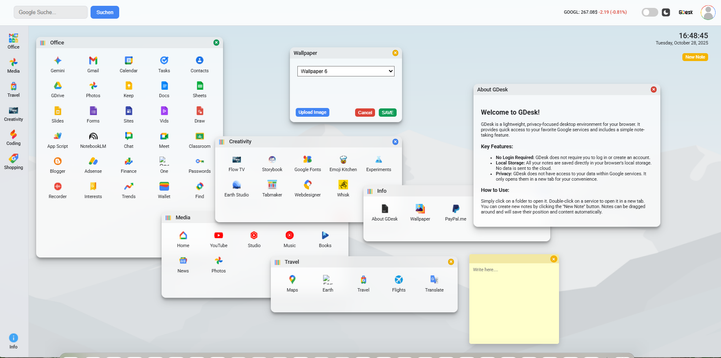 GDesk Screenshot Bright Mode