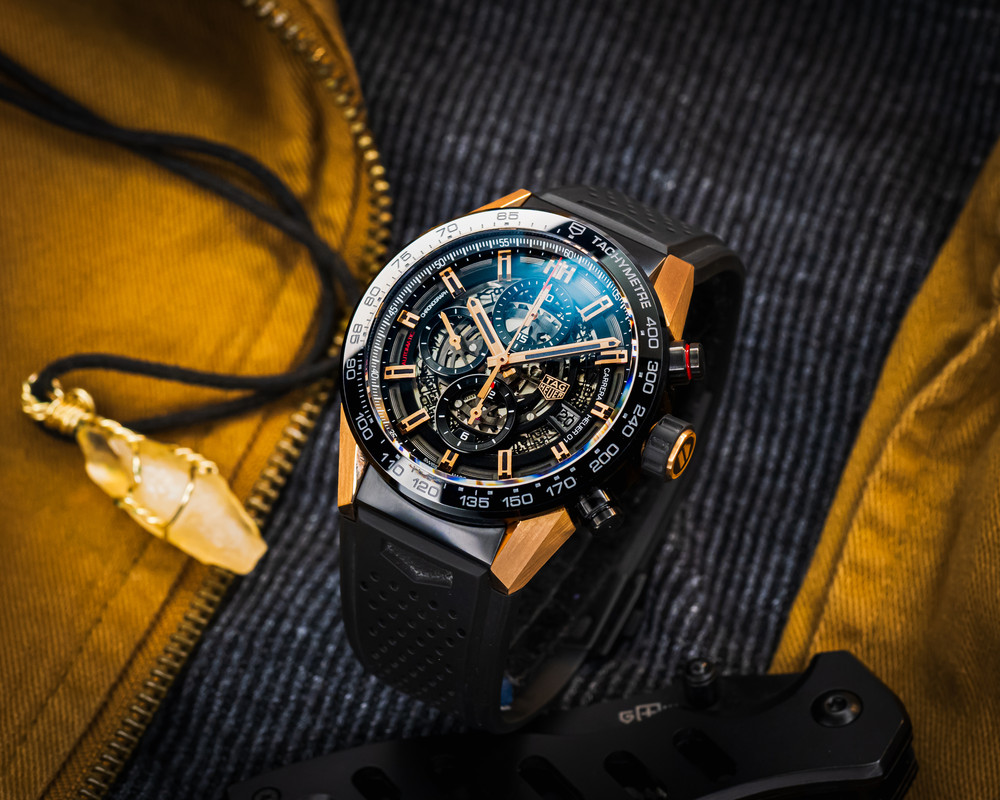 Tag Heuer Carrera 01 Skeleton Gold & Steel 43mm � BOX & PAPERS � CAR205A.FT6087