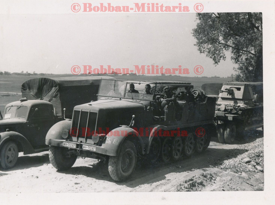 Wehrmacht schwere Halbkette SdKfz mit Tielflader Anhänger Panzerjäger I