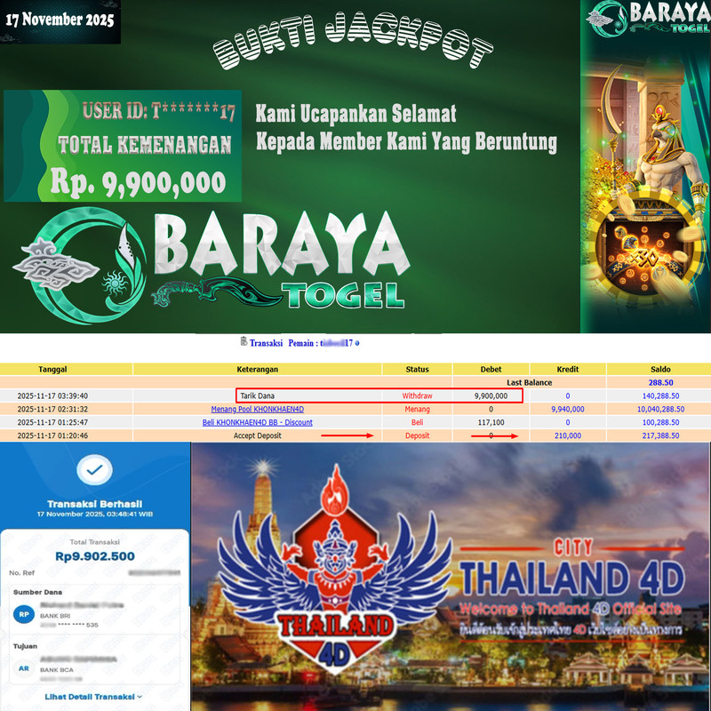 Rp. 9.900.000.- WD LUNAS DI BARAYATOGEL