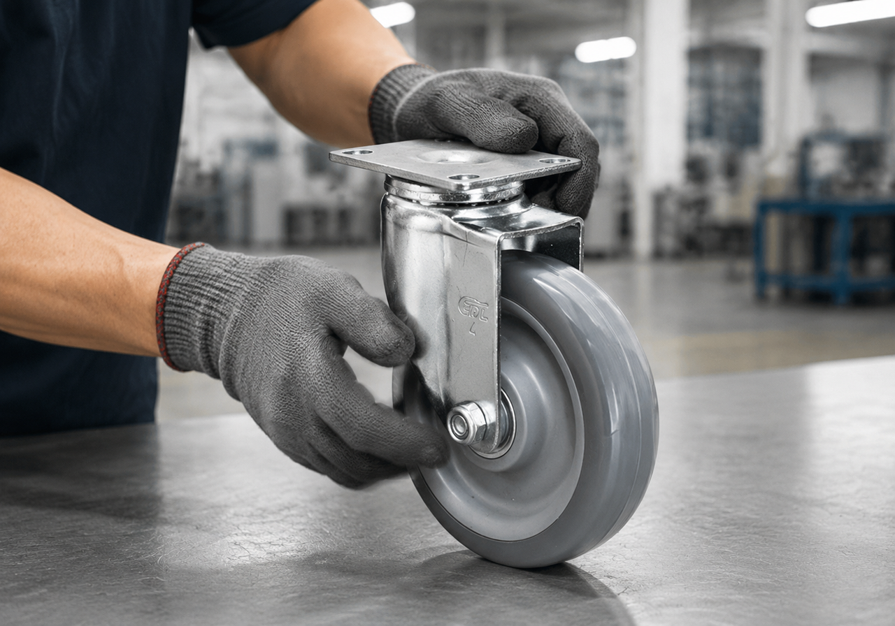 Caster wheel inspection before use