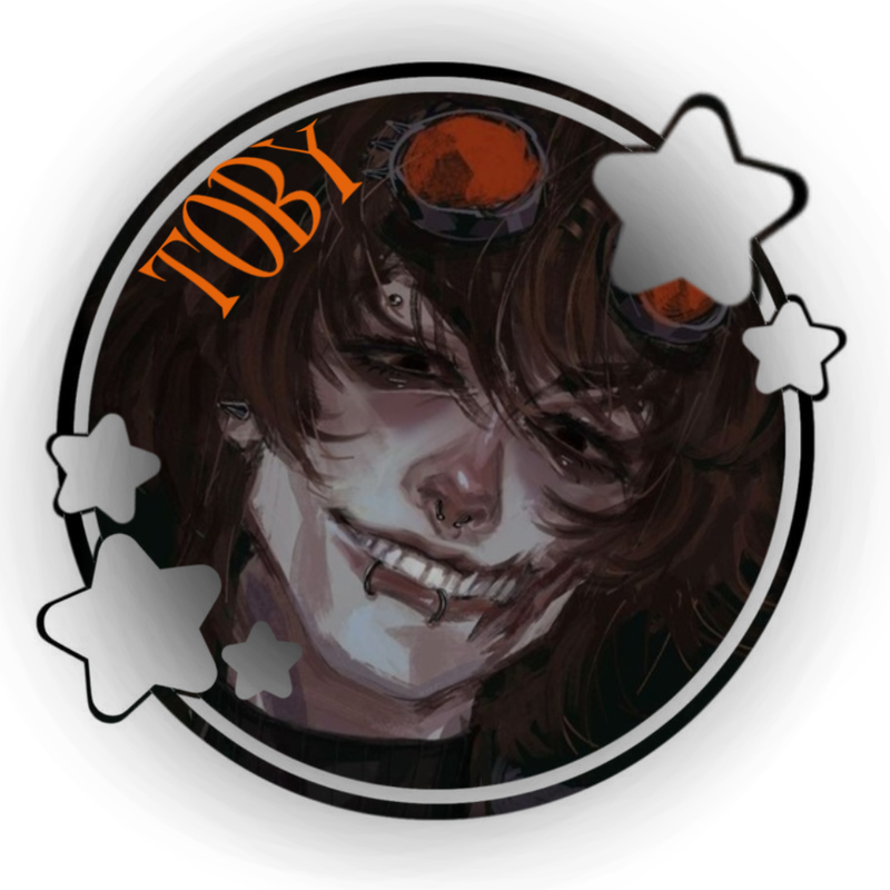 Toby Rogers by shatteredankles. a white person with brown hair in a striped hoodie with facial mask and orange goggles