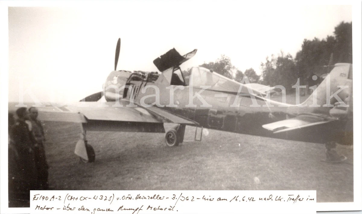 S082 Photo Wehrmacht Archive Repro Luftwaffe Aircraft Fw190 Emblem Pilot 3 JG 2
