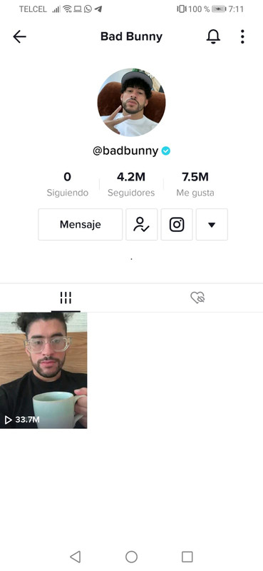 Bad Bunny aterriza en TikTok y logra 4 millones de seguidores en 24 horas