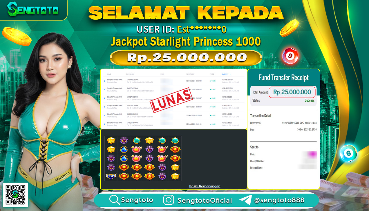 BUKTI PEMBAYARAN SLOT STARLIGHT PRINCESS 1000