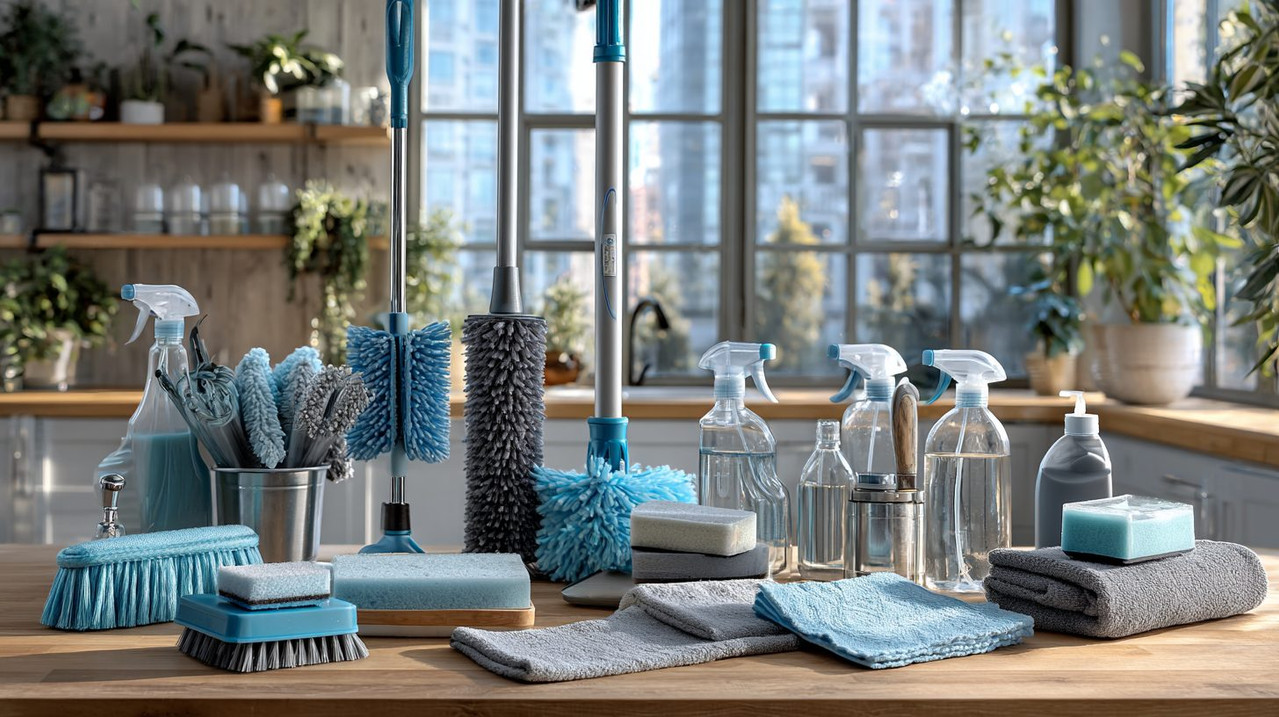 Средства и инструменты для чистки потолков, люстр и полок