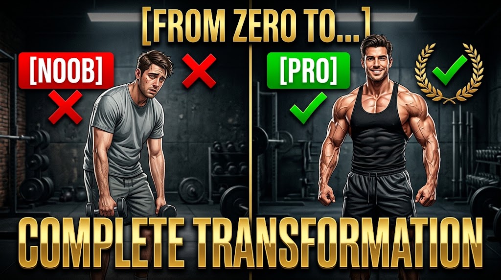 AI-generated example result for the youtube-thumbnail prompt: Fitness YouTube Thumbnail AI Prompt #180 – Before & After