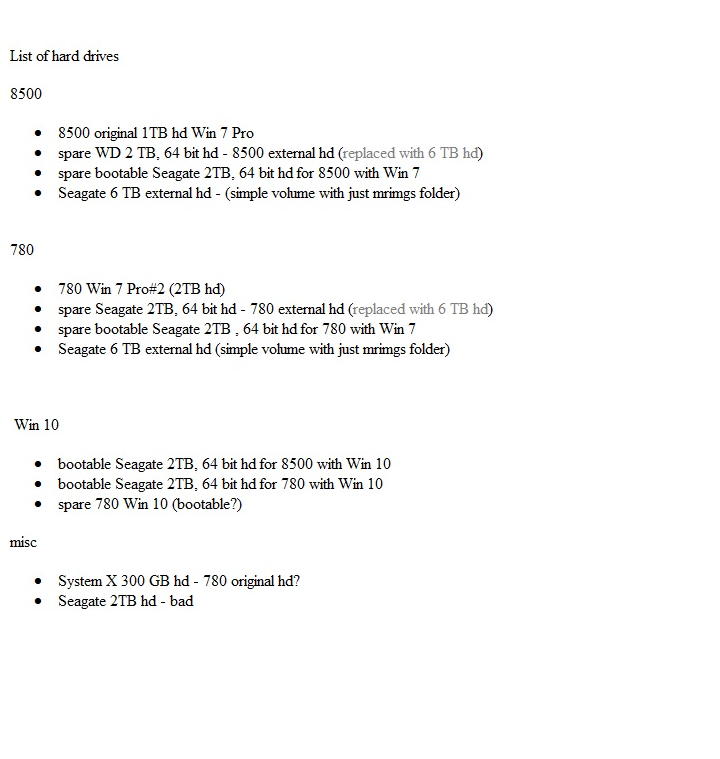 30(list of hds)