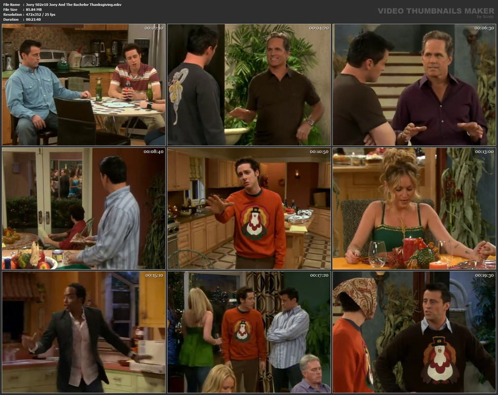 Joey S02e10 Joey And The Bachelor Thanksgiving.mkv
