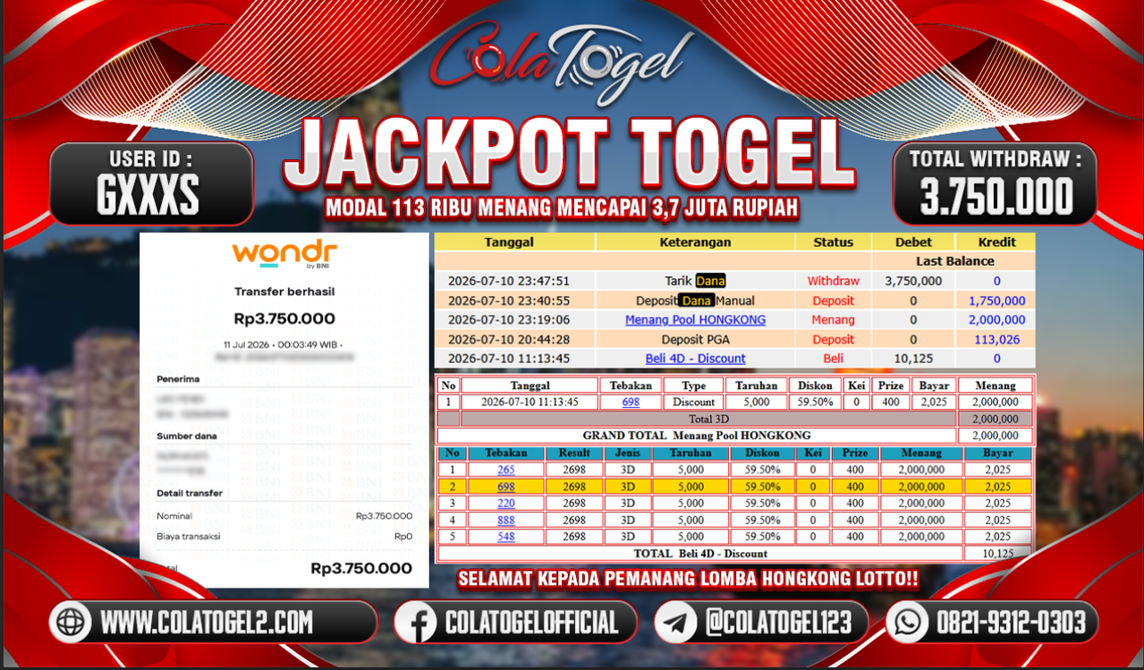 JACKPOT HONGKONG LOTTO!!
