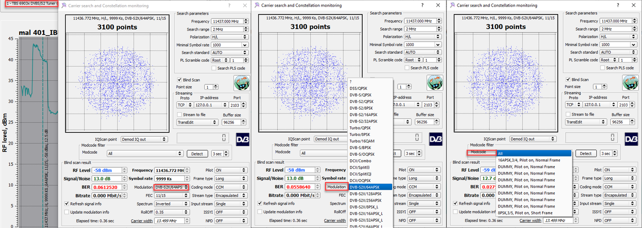 tbs6903X_11437 H,10000,11_15,S2X_64APSK_Data_2019-03-11_18-37-14