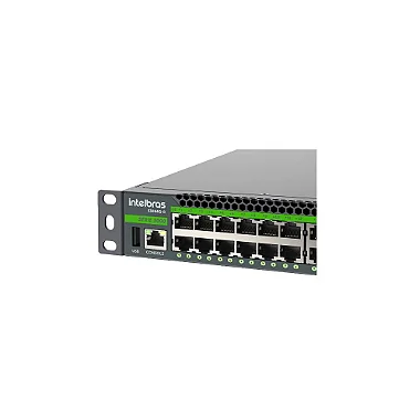 Vista lateral do Switch Intelbras S3054G-B.