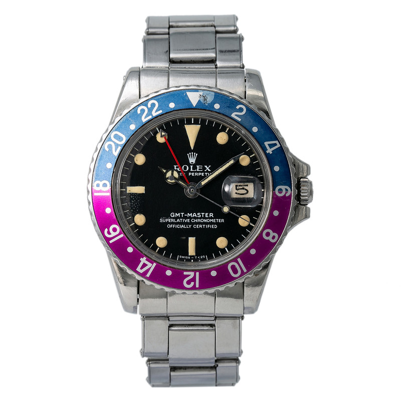 Details about Rolex GMT Master Mark 0 Fuchsia Pepsi 1675 Men\u0027s Rare Automatic Watch Gilt Dial
