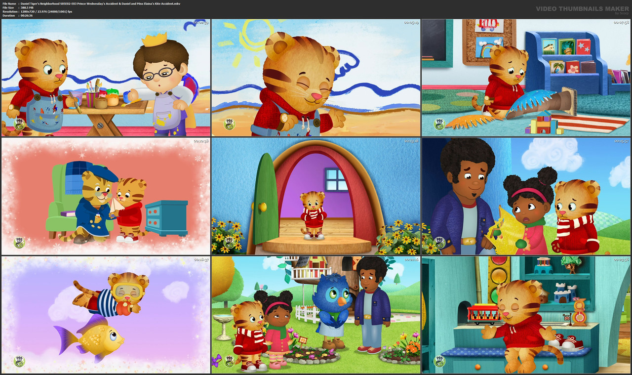 Daniel Tiger's Neighborhood S05E02-E03 Prince Wednesday's Accident & Daniel and Miss Elaina's Kite A