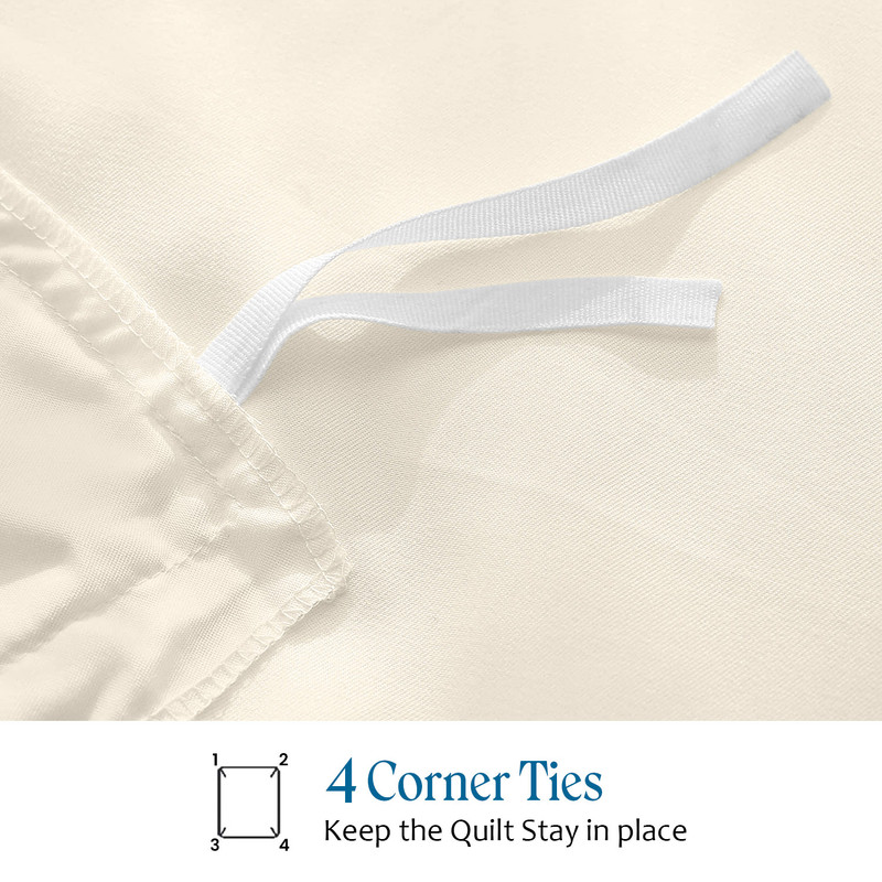 Picture of 1000 TC 100% Egyptian Cotton Duvet set Zipper Closur Ultra Soft Durable and Fade Resistant Color Ivory Solid size Queen