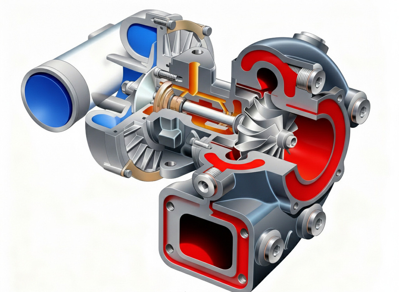 Схема турбокомпрессора дизельного двигателя